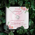 To The Mother Of The Bride Thank You For Entrusting Me Love Knot Necklace - Mother In Law Gifts From Groom