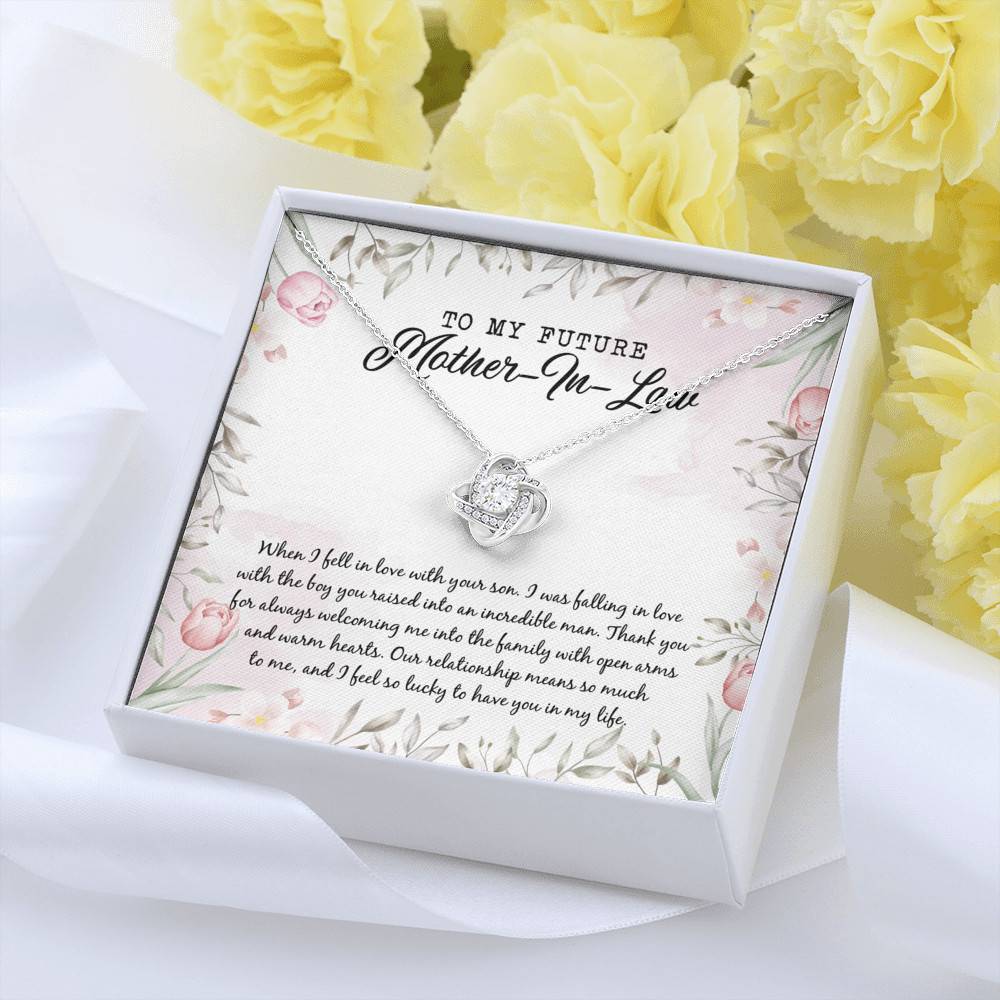 To My Future Mother In Law I Feel So Lucky To Have You In My Life Love Knot Necklace - Mother-In-Law Gifts