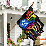 4KT. LGBT Be Kind Pride (6) House Flag Mockup 7