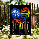 4KT. LGBT Be Kind Pride (6) Garden Flag Mockup 6