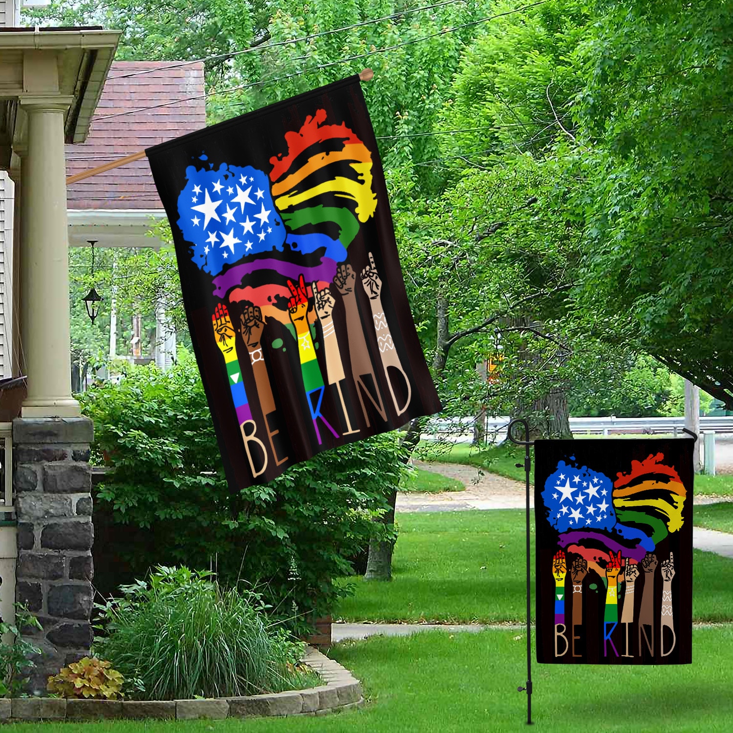 4KT. LGBT Be Kind Pride (6) Garden & House Mockup 1