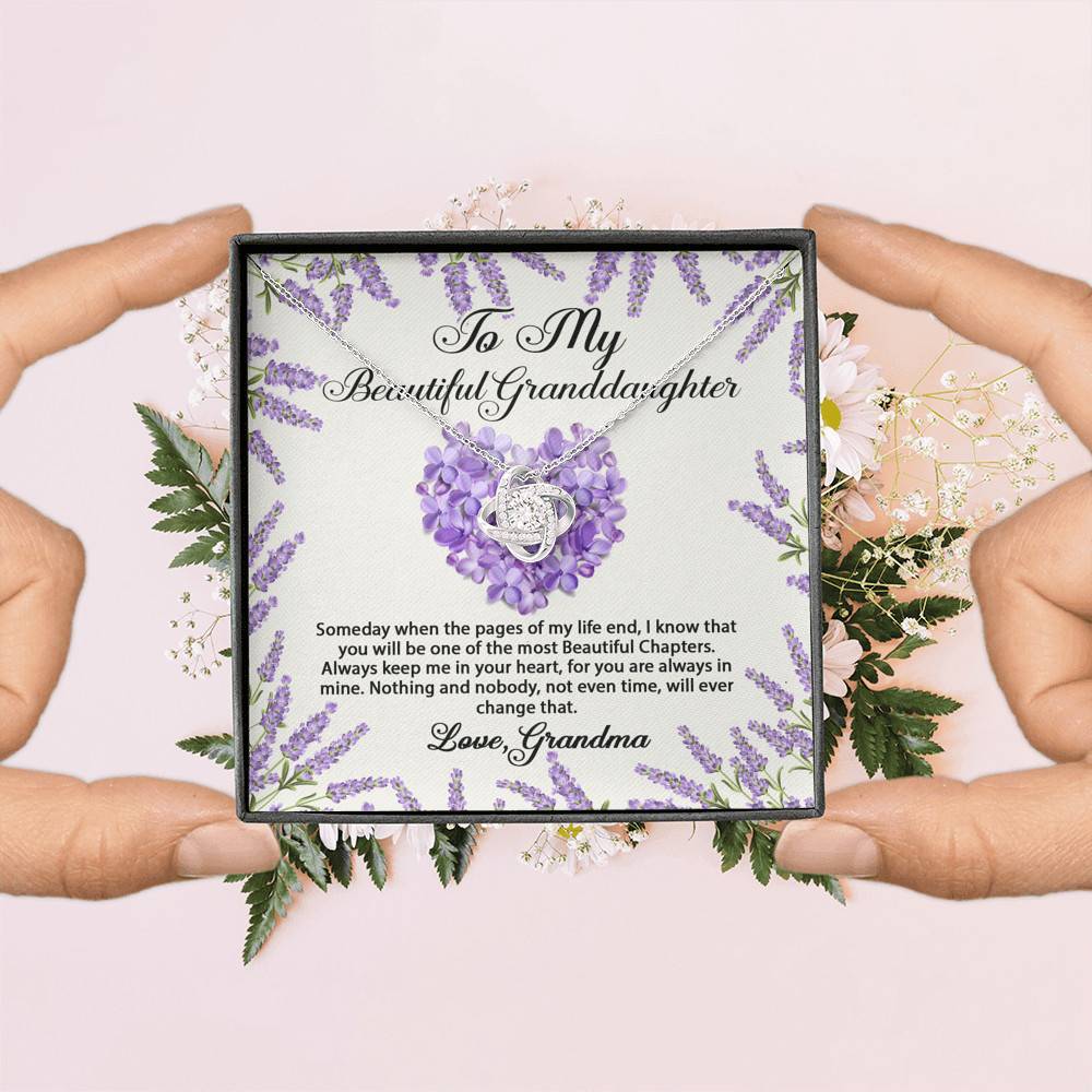 To My Beautiful Granddaughter You Will Be One Of The Most Beautiful Chapters Love Knot Necklace