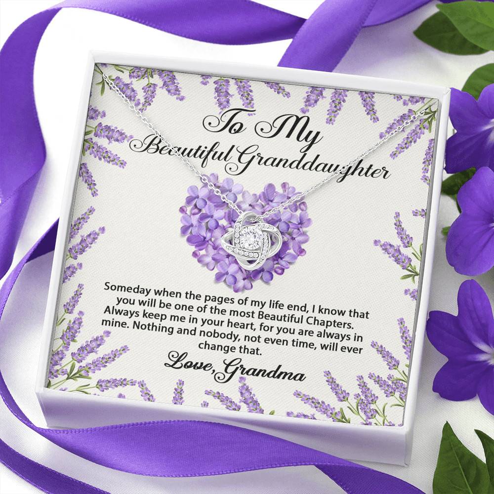 To My Beautiful Granddaughter You Will Be One Of The Most Beautiful Chapters Love Knot Necklace