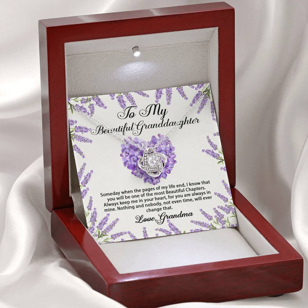 To My Beautiful Granddaughter You Will Be One Of The Most Beautiful Chapters Love Knot Necklace