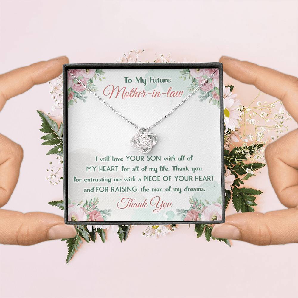 To My Future Mother In Law I Will Love Your Son With All Of My Heart Love Knot Necklace