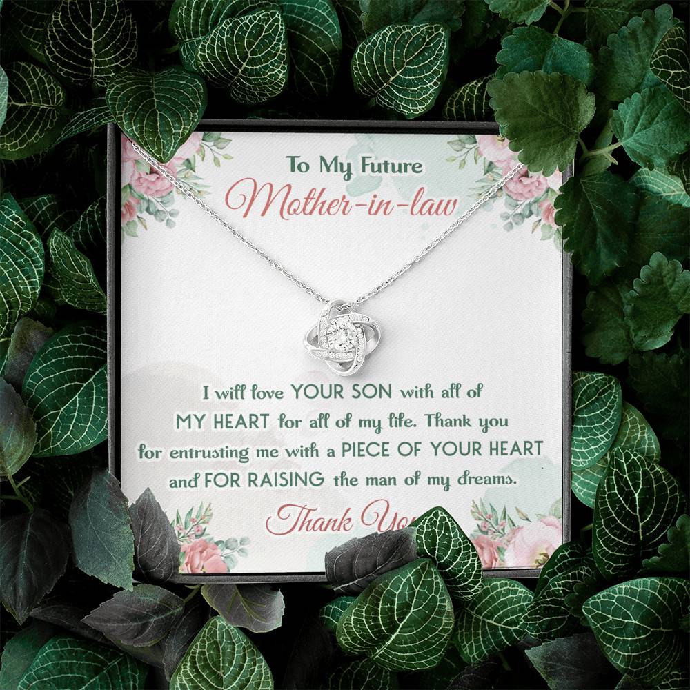 To My Future Mother In Law I Will Love Your Son With All Of My Heart Love Knot Necklace