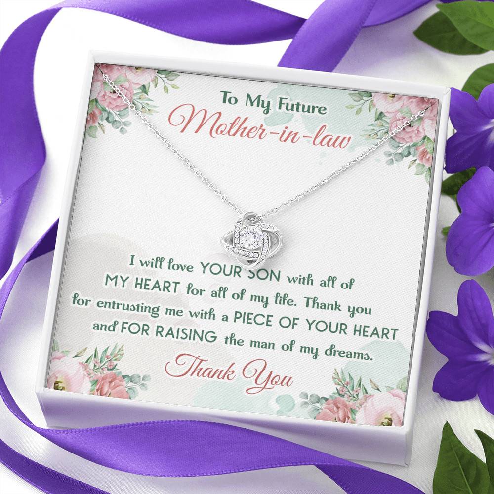 To My Future Mother In Law I Will Love Your Son With All Of My Heart Love Knot Necklace