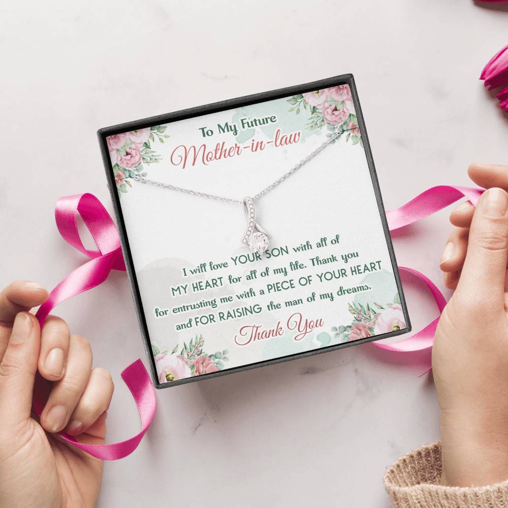 To My Future Mother In Law I Will Love Your Son With All Of My Heart Alluring Beauty Necklace