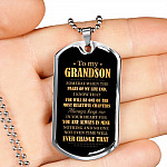 To My Grandson Someday When The Pages Of My Life End Dog Tag Pendant Necklace - Necklace Gifts For Grandson