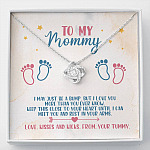 To My Mommy I May Just Be A Bump But I Love You More Than You Know Love Knot Necklace - Baby Shower Gifts - Love Knot Necklace