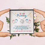 To My Mommy I May Just Be A Bump But I Love You More Than You Know Love Knot Necklace - Baby Shower Gifts