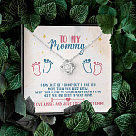To My Mommy I May Just Be A Bump But I Love You More Than You Know Love Knot Necklace - Baby Shower Gifts