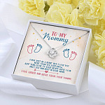 To My Mommy I May Just Be A Bump But I Love You More Than You Know Love Knot Necklace - Baby Shower Gifts