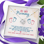 To My Mommy I May Just Be A Bump But I Love You More Than You Know Love Knot Necklace - Baby Shower Gifts