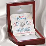 To My Mommy I May Just Be A Bump But I Love You More Than You Know Love Knot Necklace - Baby Shower Gifts