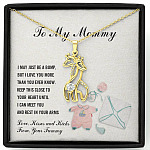 To My Mommy I May Just Be A Bump But I Love You More Than You Know Giraffe Pendant Necklace - Pregnancy Gifts - Giraffe Necklace (18K Yellow Gold)
