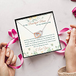 To My Beautiful Mom On My Wedding Day Interlocking Hearts Pendant Necklace - Mother Of The Bride Necklace