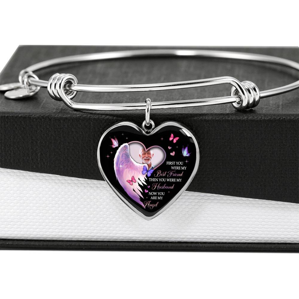 Custom Photo First You Were My Best Friend Then You Were My Husband Now You Are My Angel Heart Pendant Necklace Custom Photo First You Were My Best Friend Then You Were My Husband Now You Are My Angel Heart Pendant Necklace