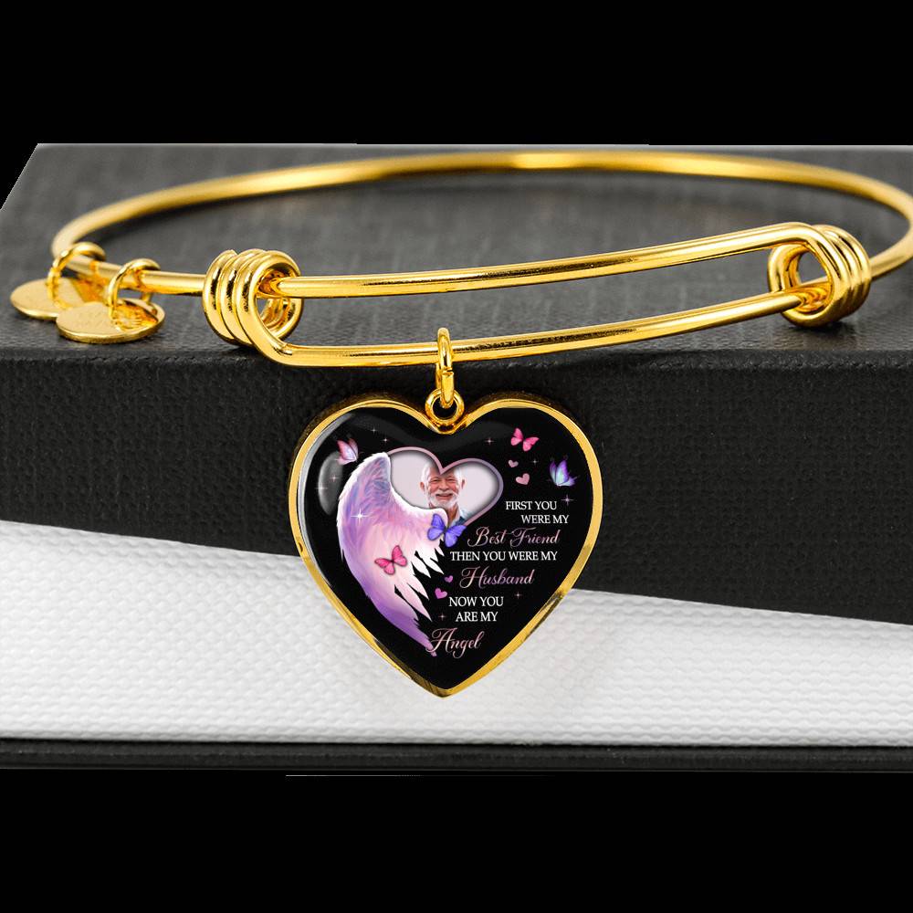 Custom Photo First You Were My Best Friend Then You Were My Husband Now You Are My Angel Heart Pendant Necklace Custom Photo First You Were My Best Friend Then You Were My Husband Now You Are My Angel Heart Pendant Necklace