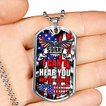 Sorry I Can't Hear You Over The Sound Of My Freedom Dog Tag Pendant Necklace