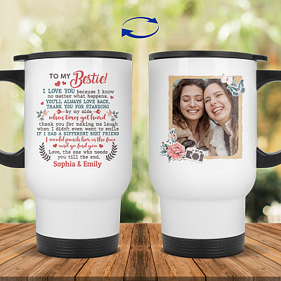 14 oz. White Travel Mug