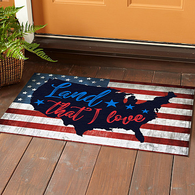 Alternative view of Land That I Love America Flag Vintage Doormat - Outdoor Indoor Doormat
