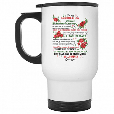 14 oz. White Travel Mug