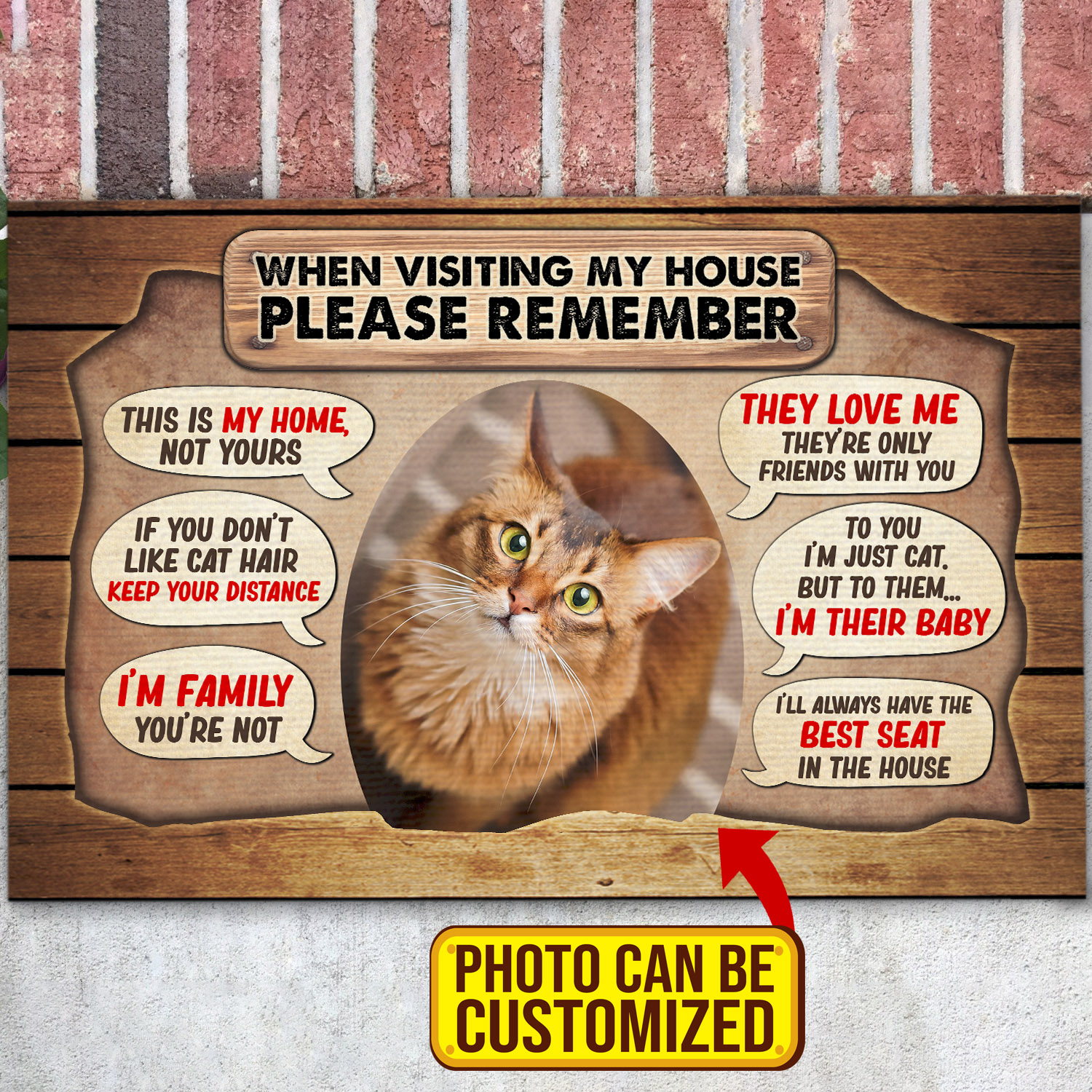 1VT. Cat When Visiting My House(Sample Design) Doormat mockup 2