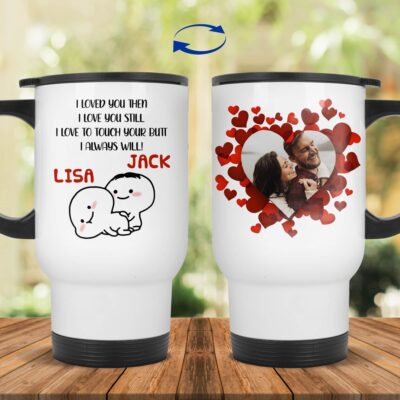 14 oz. White Travel Mug