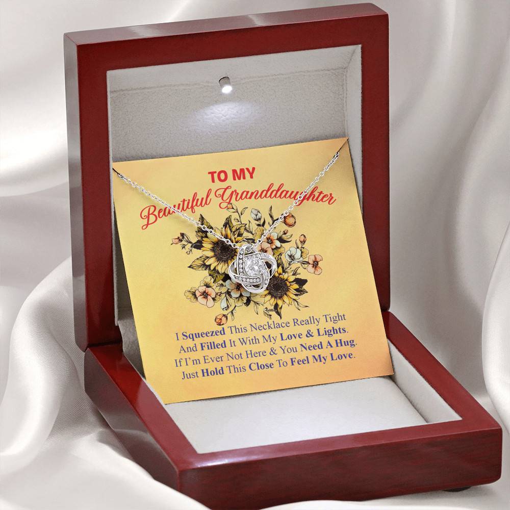 To My Beautiful Granddaughter I Squeezed This Necklace Really Tight Love Knot Necklace - Gift For Granddaughter
