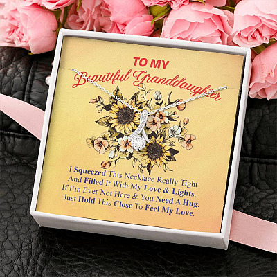 To My Beautiful Granddaughter I Squeezed This Necklace Really Tight Alluring Beauty Pendant Necklace