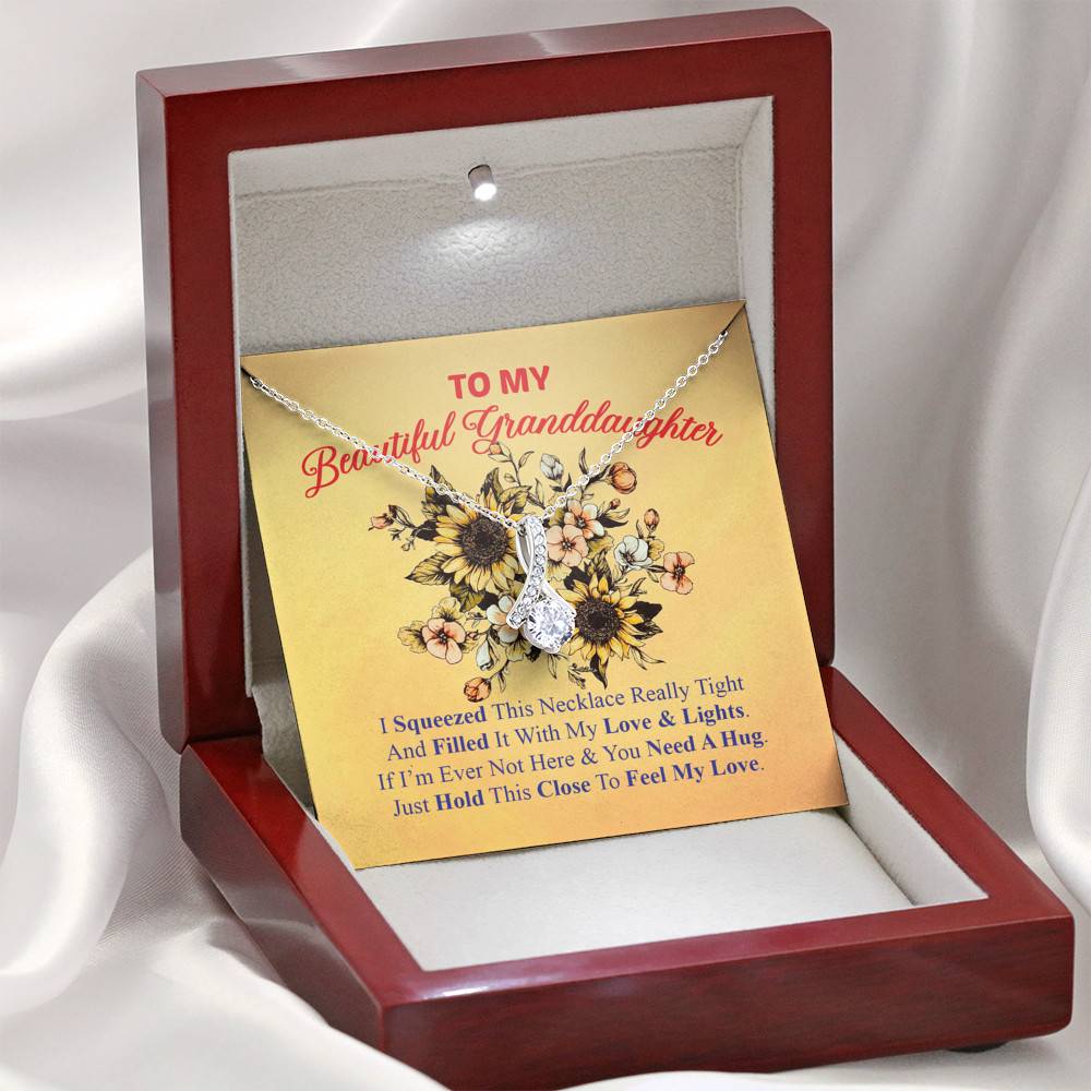To My Beautiful Granddaughter I Squeezed This Necklace Really Tight Alluring Beauty Pendant Necklace