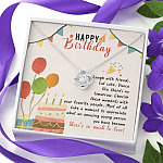 Happy Birthday Laugh With Friends Eat Cake There's So Much To Love Love Knot Necklace - Birthday Gift For Her
