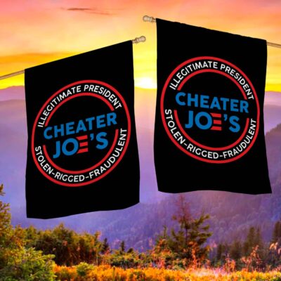 Alternative view of Cheater Joe's Illegitimate President Flag Joe Biden Garden Flag