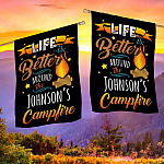 11KNG. Life Campfire - Sample Design House Flag Mockup 2 Side