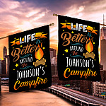 11KNG. Life Campfire - Sample Design House Flag Mockup 2 Side-2
