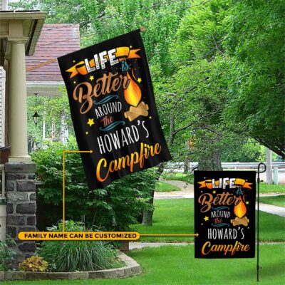Alternative view of Personalized Camping Gift Ideas Life Is Better Around the Campfire Garden Flag