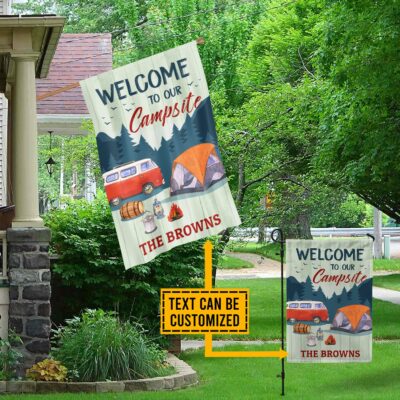 Alternative view of Personalized Camping Flags Welcome to Our Campsite Garden Flag
