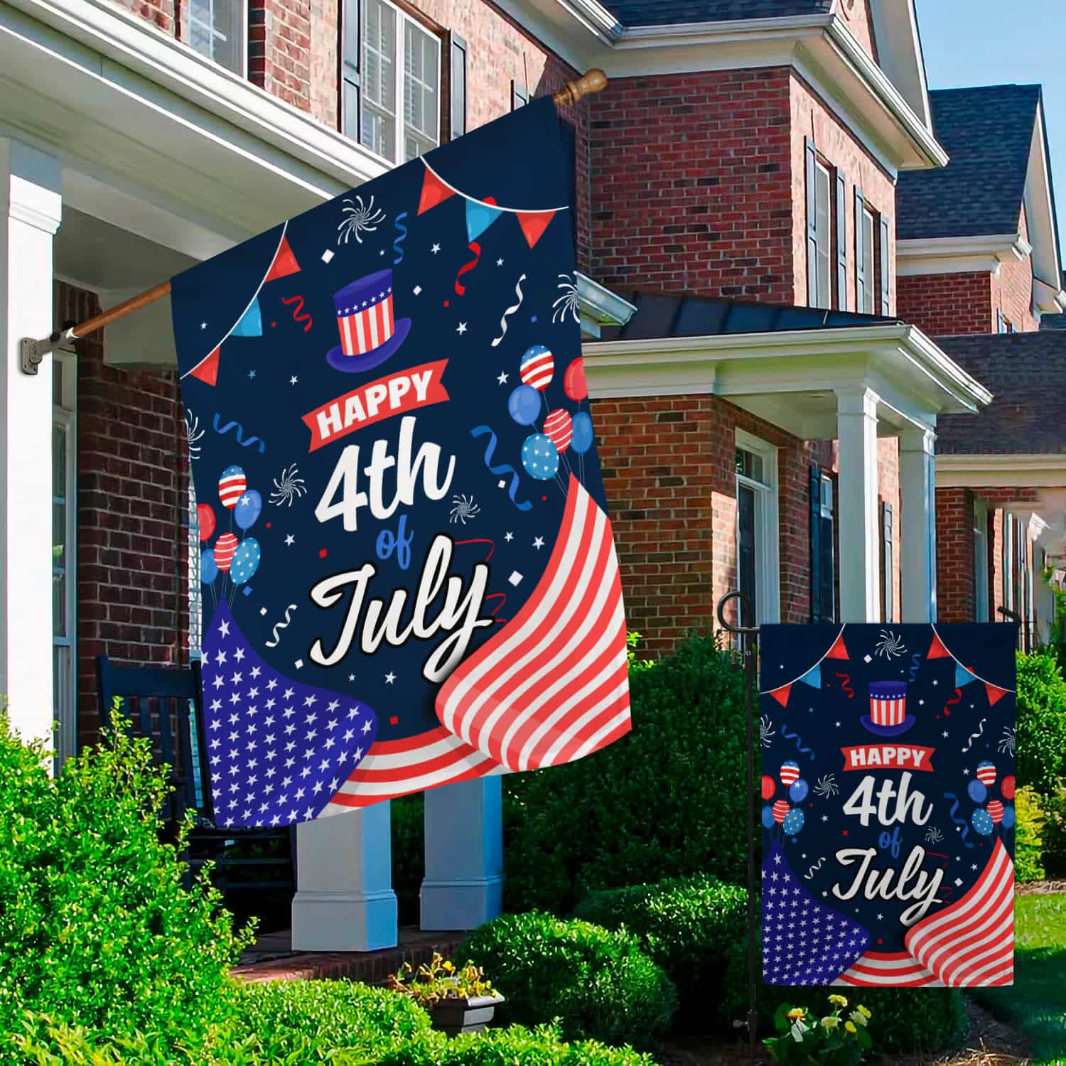 Happy 4th Of July Party Garden Flag - House Flag - Wall Flag | CubeBik