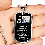 Personalized To My Dad From Daughter I Know It's Not Easy For A Man To Raise A Girl Dog Tag Pendant Necklace