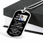 Personalized To My Dad From Daughter I Know It's Not Easy For A Man To Raise A Girl Dog Tag Pendant Necklace