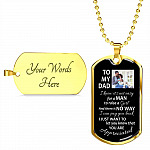 Personalized To My Dad From Daughter I Know It's Not Easy For A Man To Raise A Girl Dog Tag Pendant Necklace