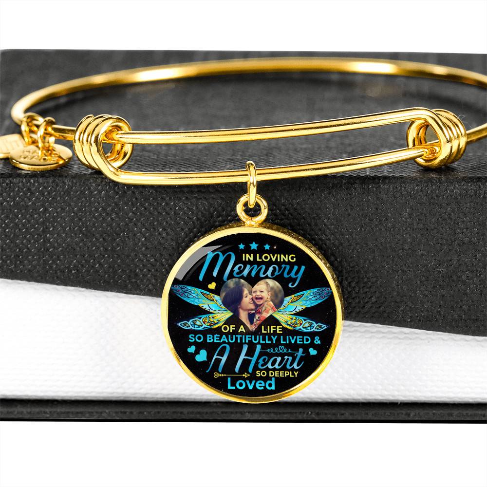 Personalized Photo In Loving Memory Of A Life So Beautiful Lived Circle Pendant Necklace
