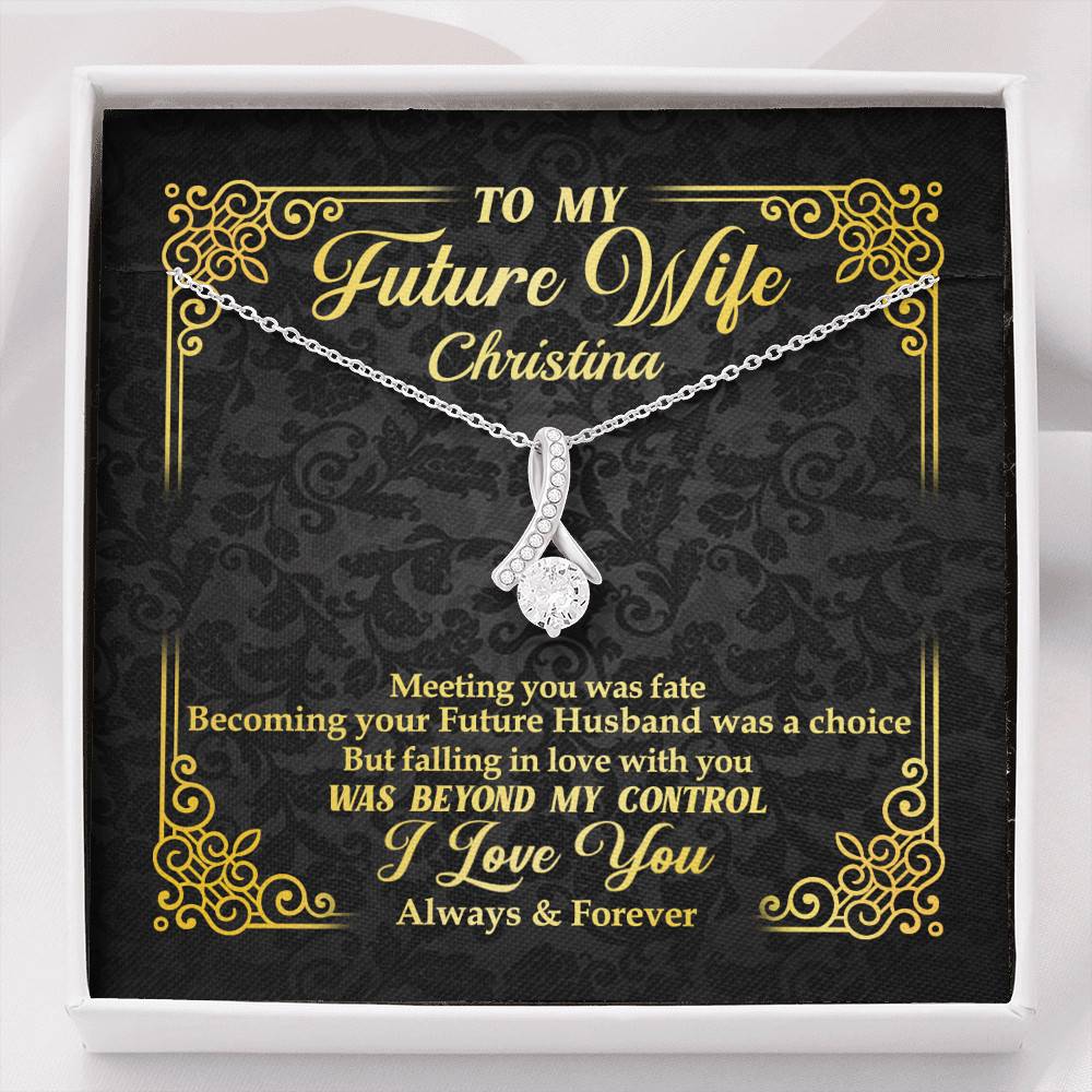 Personalized to My Future Wife Meeting You Was Fate Alluring Pendant Necklace - Alluring Beauty Necklace Personalized to My Future Wife Meeting You Was Fate Alluring Pendant Necklace - Alluring Beauty Necklace