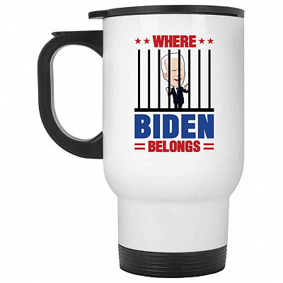 14 oz. White Travel Mug