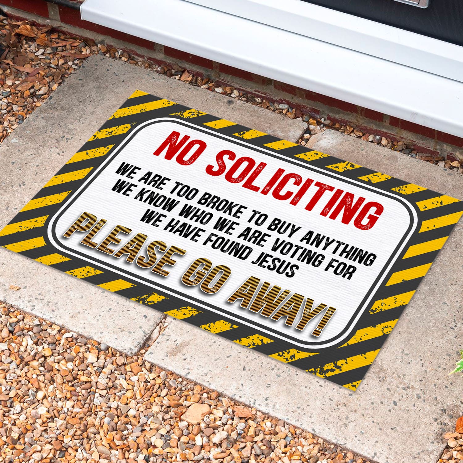 2O. No Soliciting Doormat Mockup 10