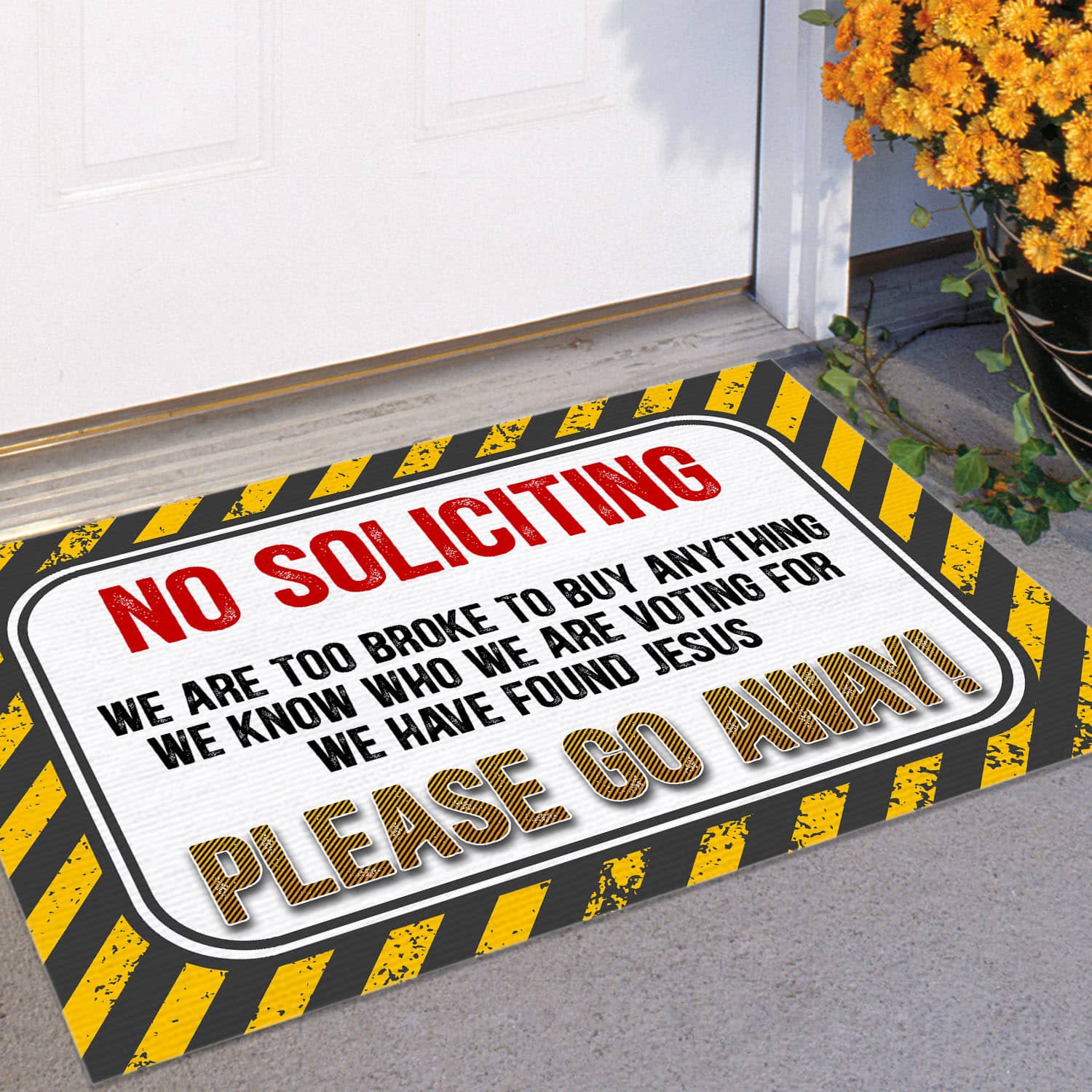 2O. No Soliciting Doormat Mockup 11