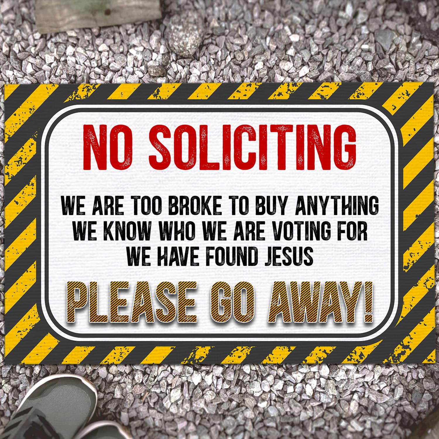 2O. No Soliciting Doormat Mockup 13