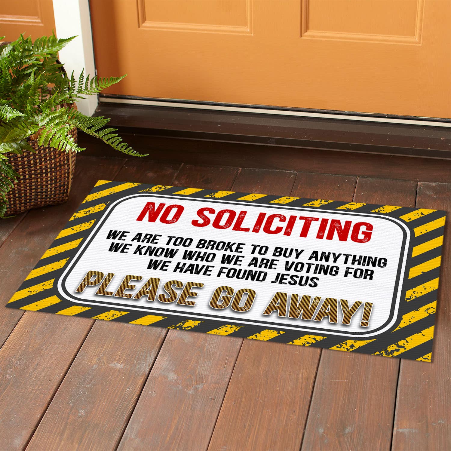 2O. No Soliciting Doormat mockup 1