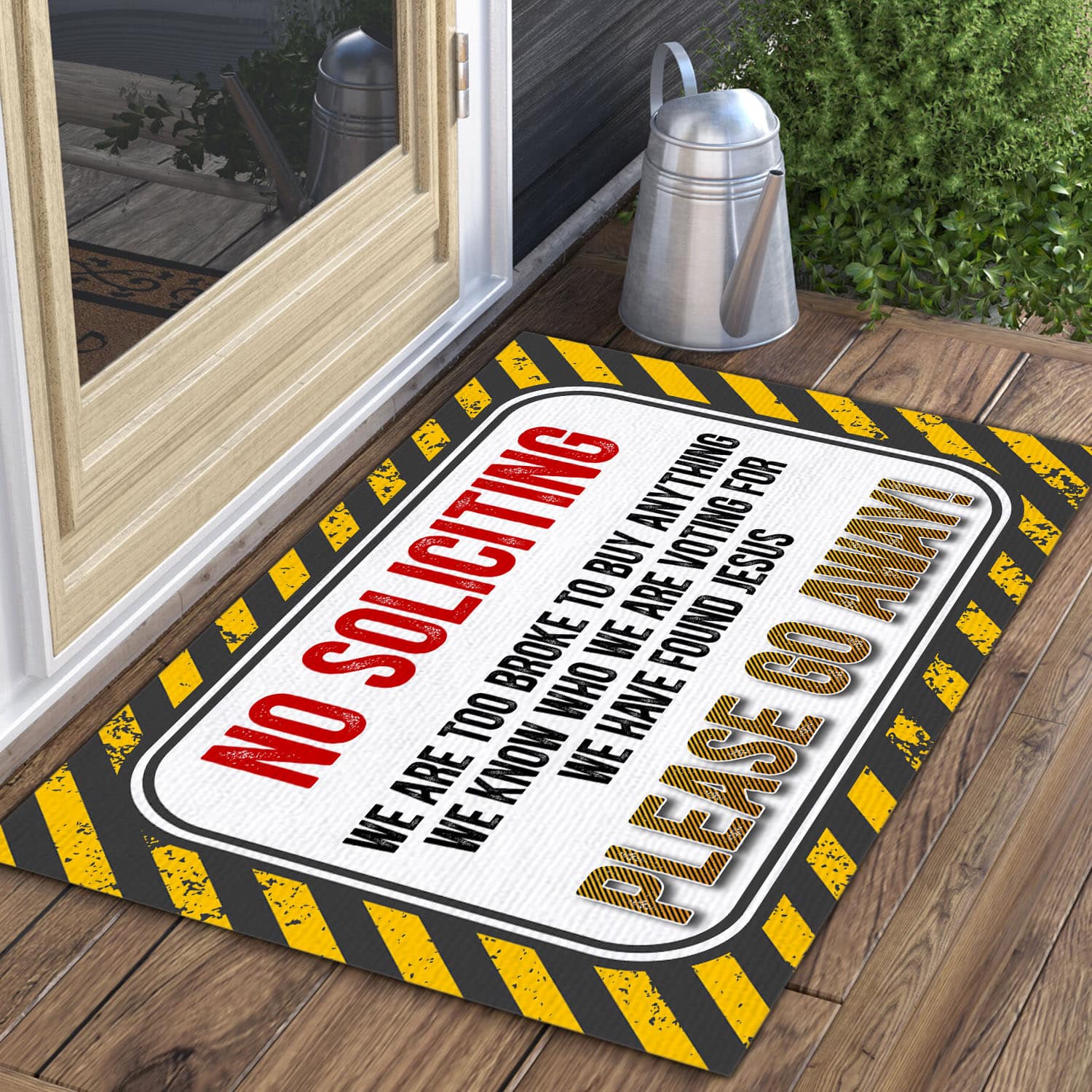 2O. No Soliciting Doormat Mockup 3